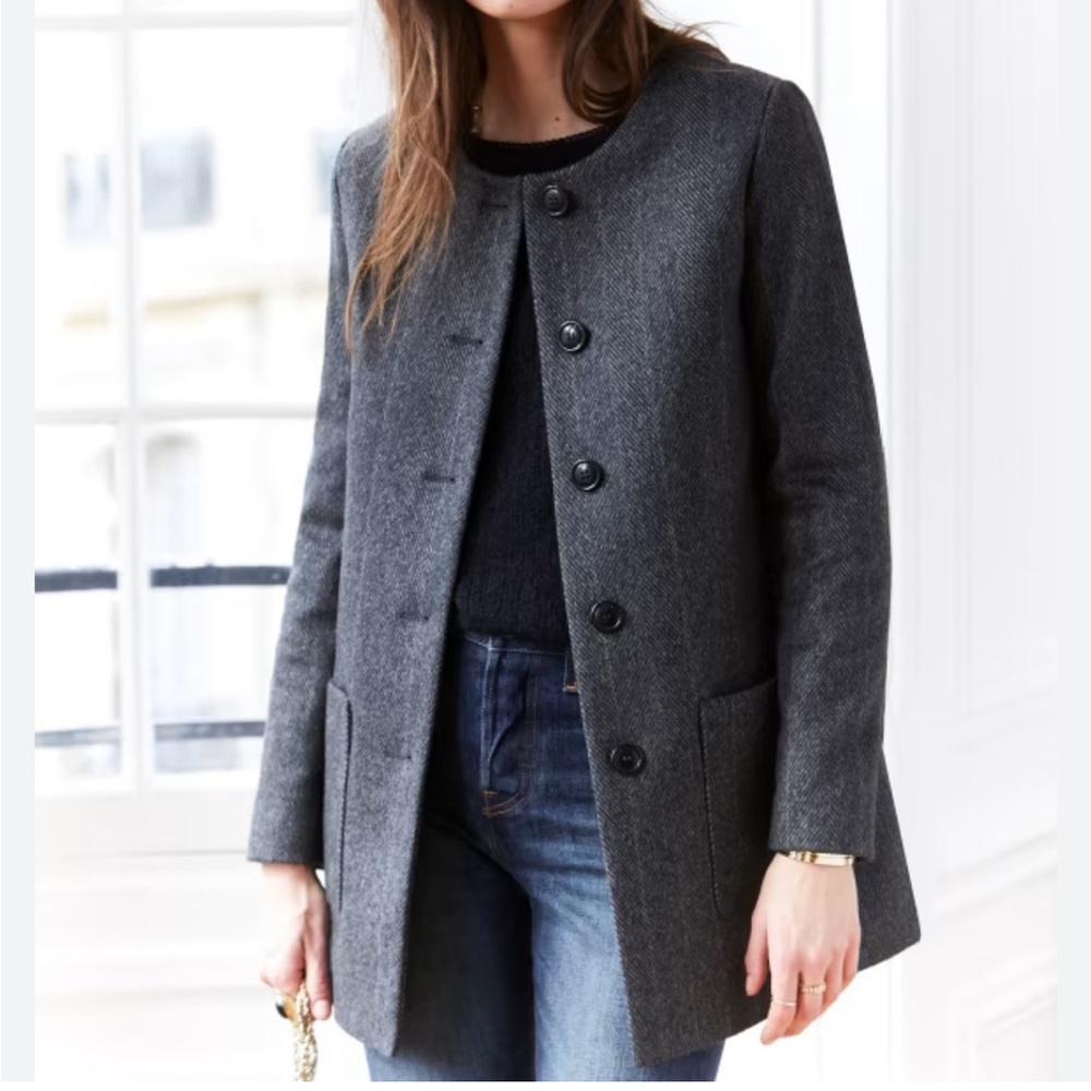 Sezane Morison Herringbone Coat